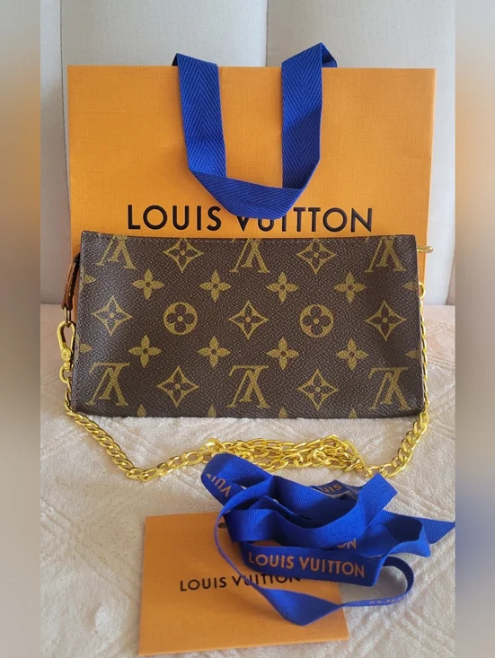 Authentic Louis Vuitton Brown Monogram Pouch,serial number:AR0997 - Picture 3 of 16